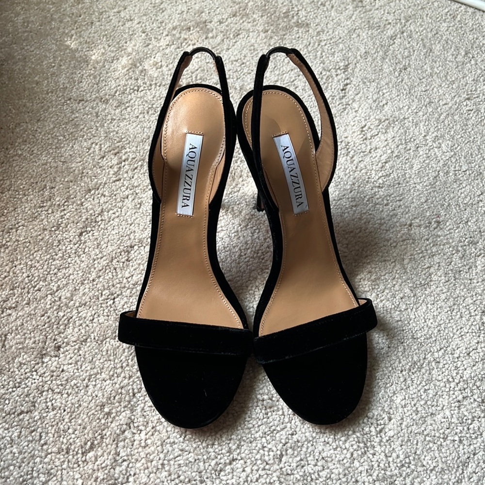 Aquazurra black velvet heels in great condition!! Size 40